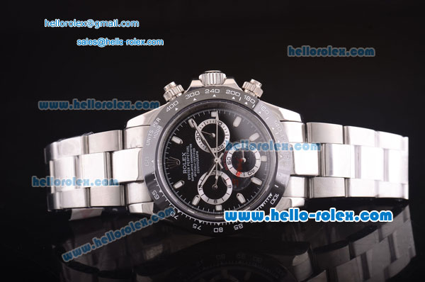 Rolex Daytona Automatic 7750 Coating Steel Case and Strap with Black Dial - Click Image to Close